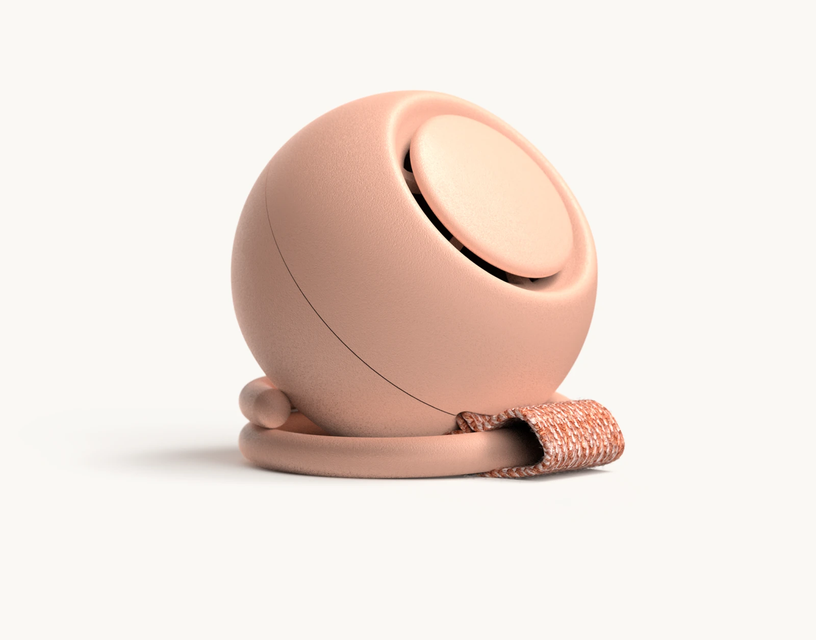 Hathc Go Peach propped up on loop in stand mode