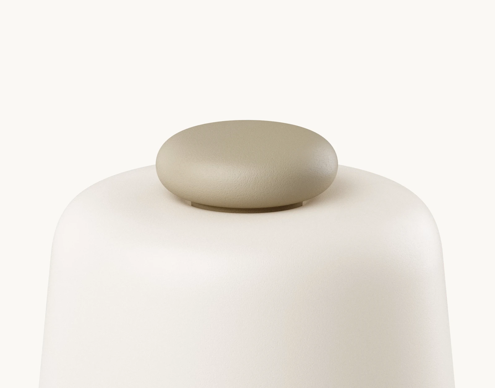 Closeup of top button on a Hatch Baby Greige