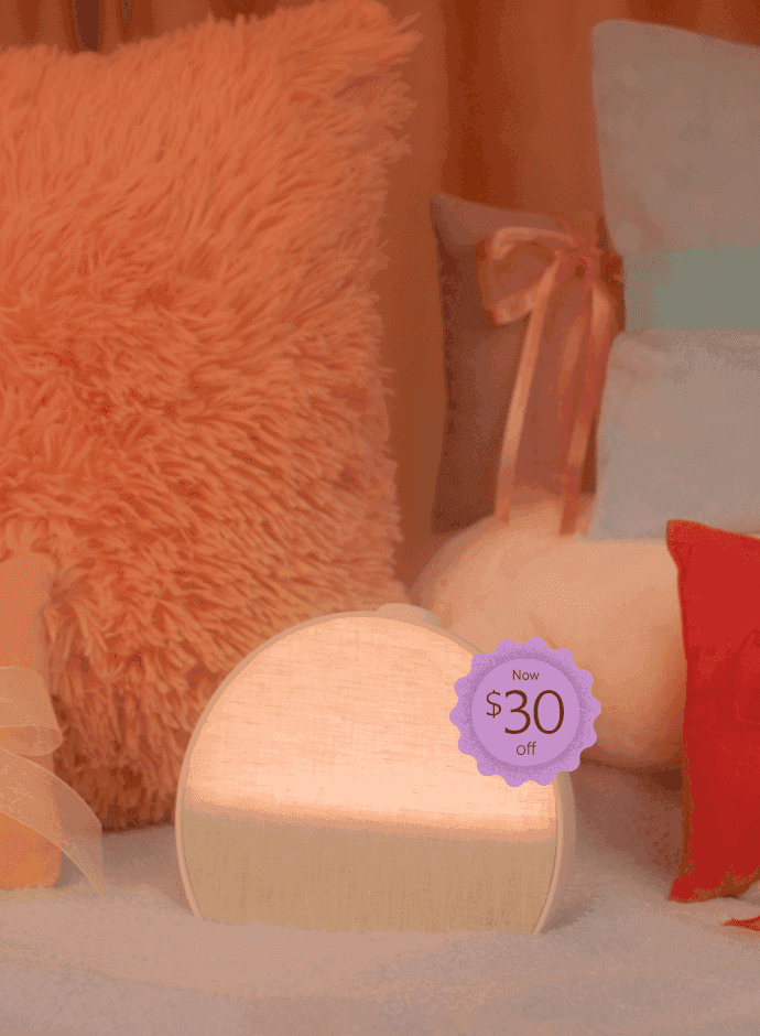 Restore 3 on a fuzzy bed with a $30 off badge overlayed on it