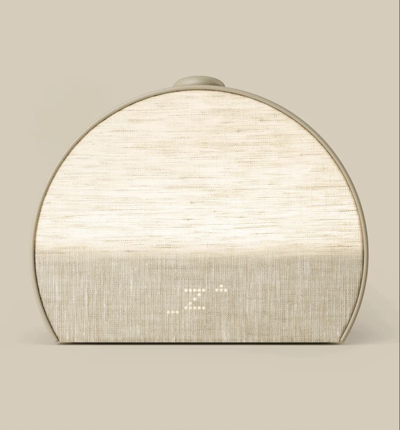 Hatch Restore 3 greige color with Zzz animation on the LED display