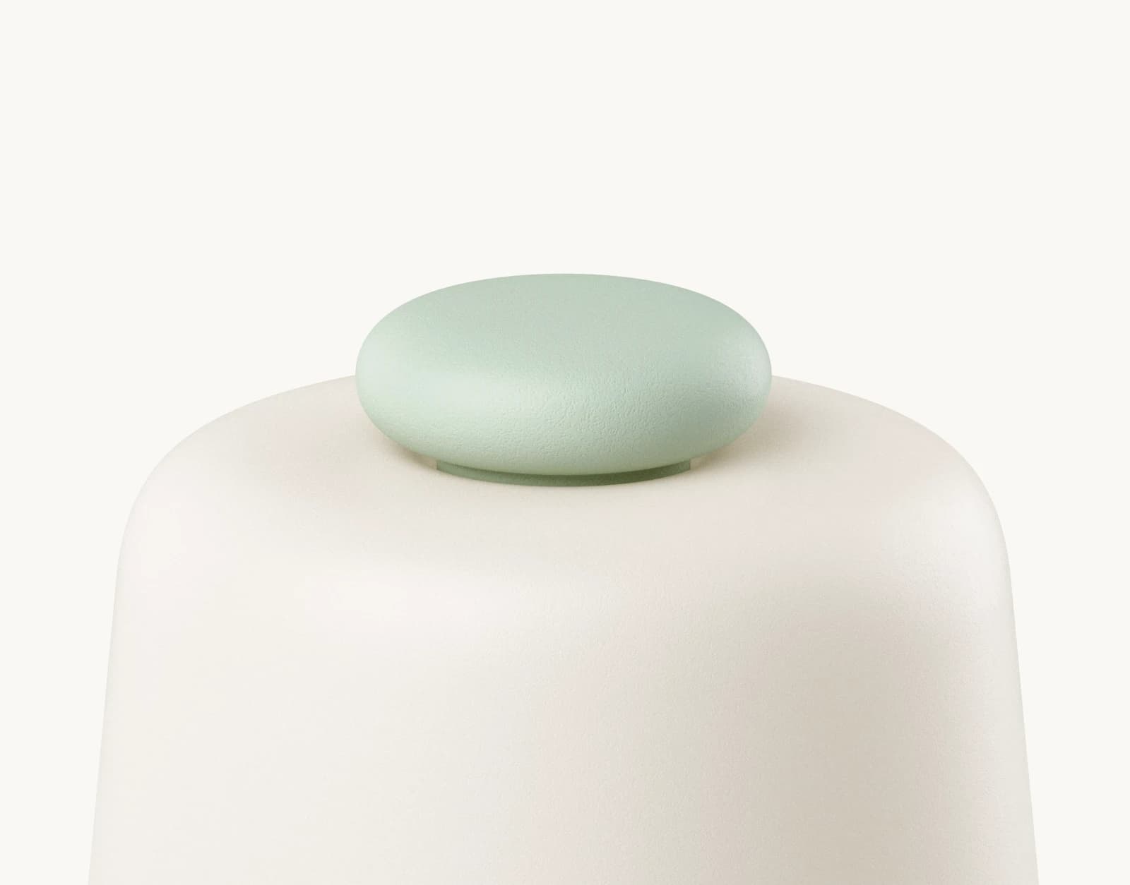 Closeup of top button on a Hatch Baby Mint