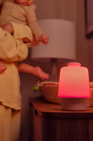 Hatch Baby on stand glowing red