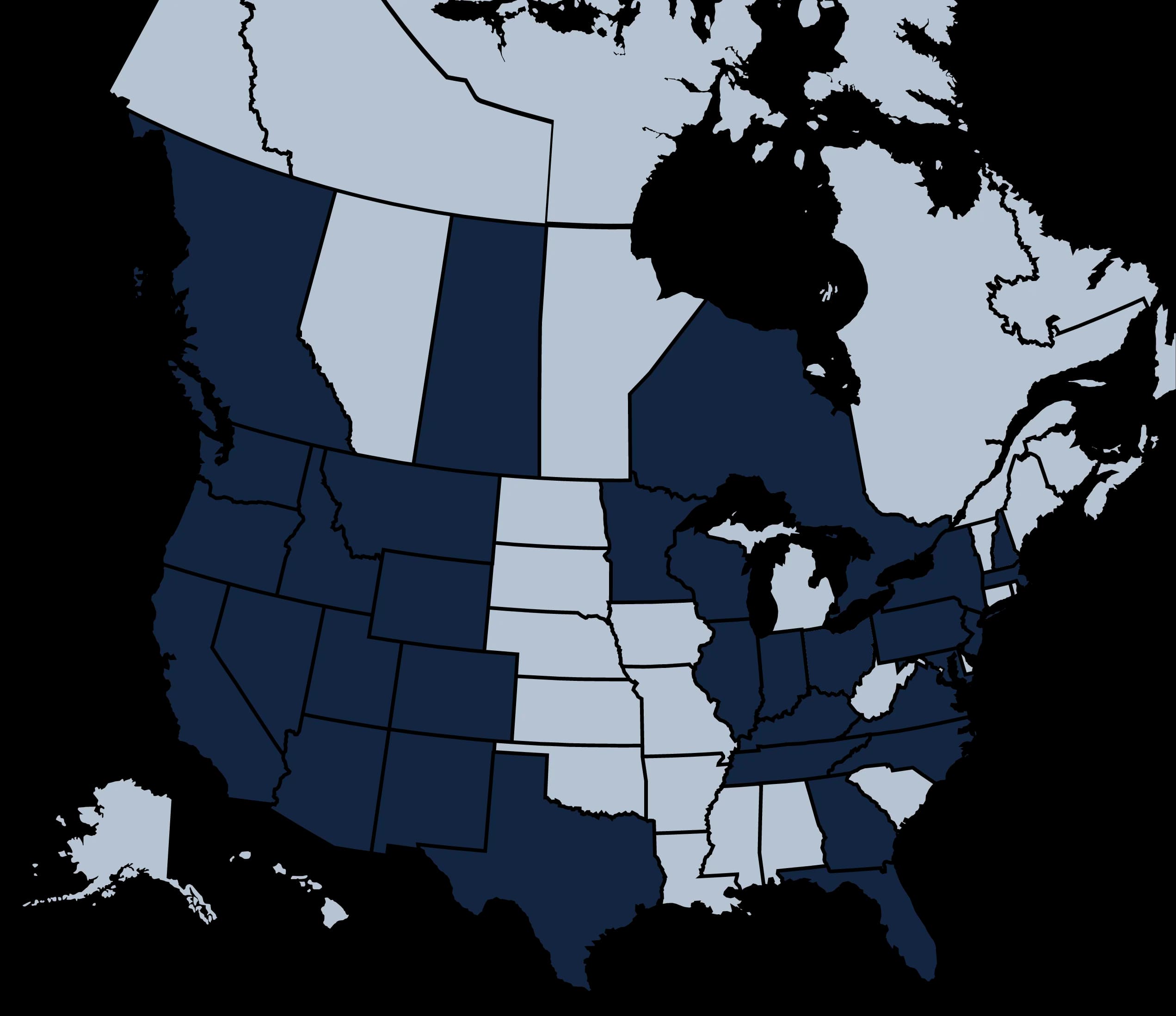 Map of Hatch hiring locations