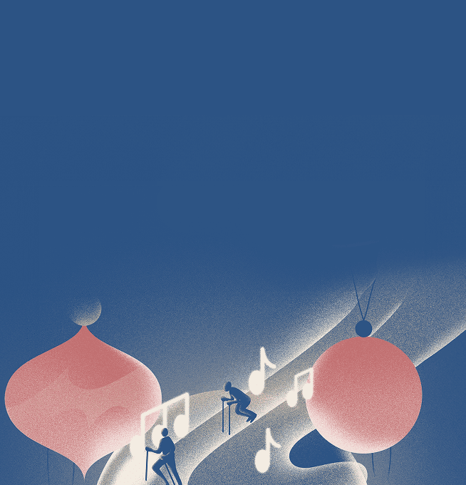 Holiday background with music notes