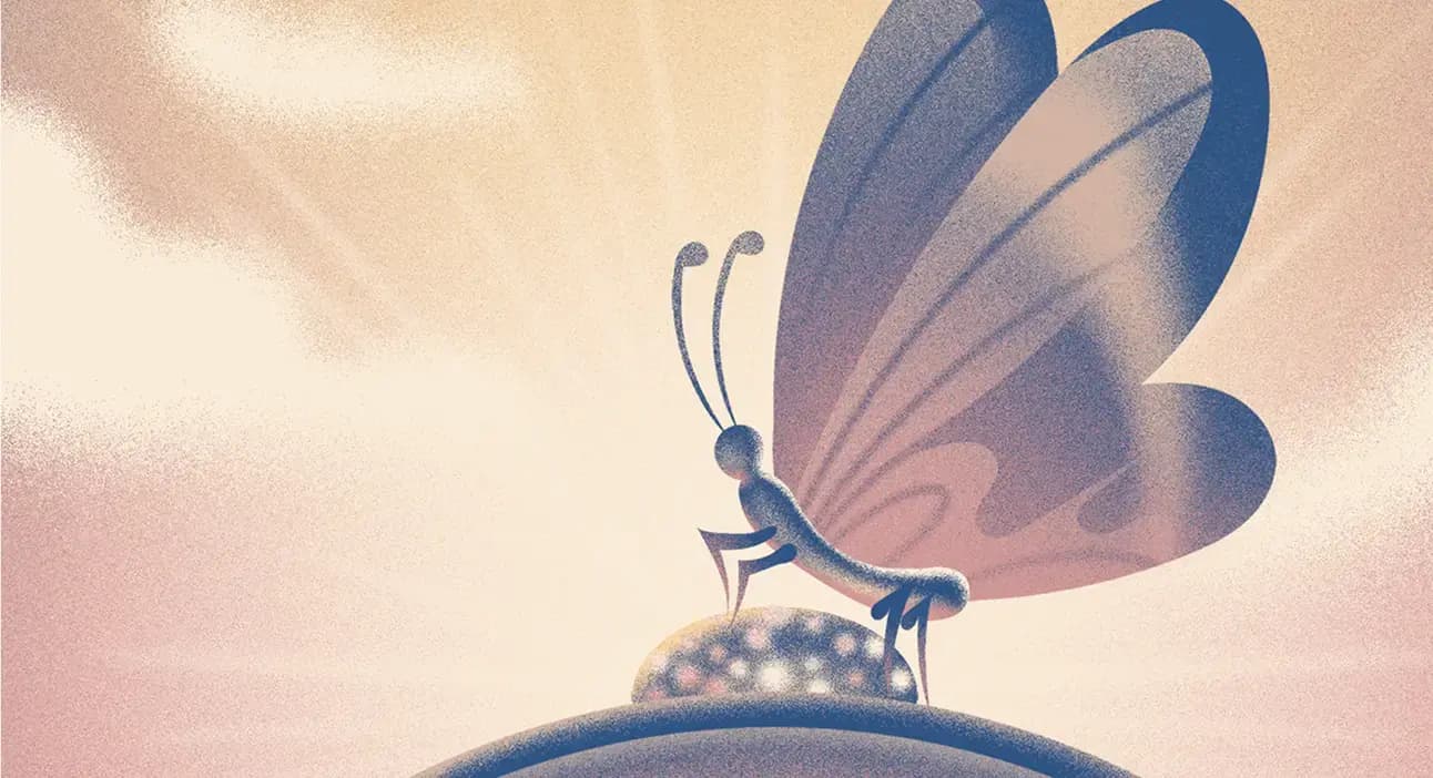 Butterfly sitting on top of a Restore